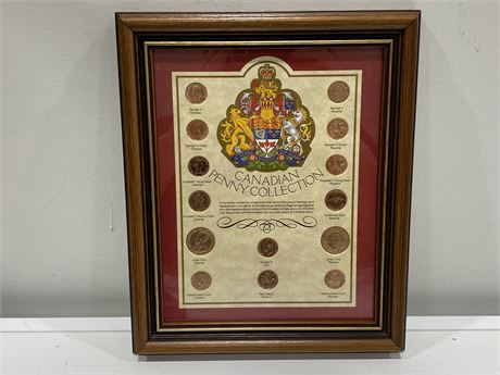 FRAMED CANADIAN PENNY COLLECTION