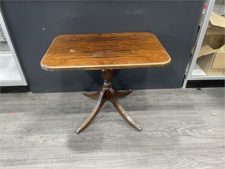 VINTAGE CLAW FOOT TABLE 25”x17”x19”