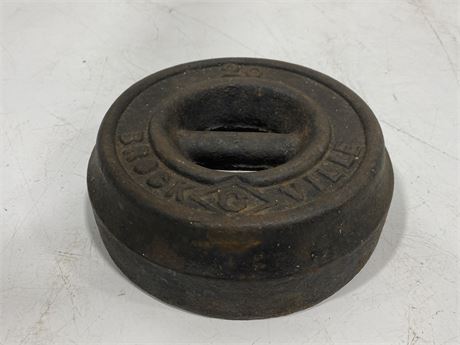 EARLY 1900s BROCKVILLE 20LB HORSE TETHER WEIGHT (7.5”)