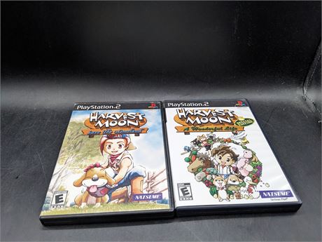 2 HARVEST MOON PS2 GAMES - VERY GOOD CONDITION
