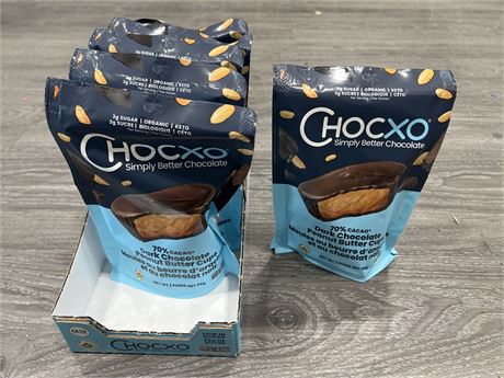 6 PACKS OF CHOCXO DARK CHOCOLATE PEANUT BUTTER CUPS - ORGANIC KETO FRIENDLY