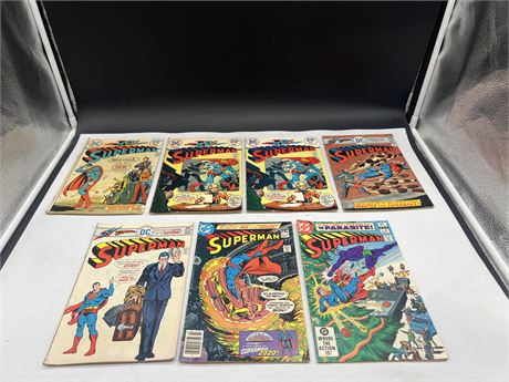 7 SUPERMAN COMICS