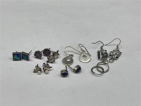 8 PAIRS OF EARRINGS (MOSTLY STERLING)