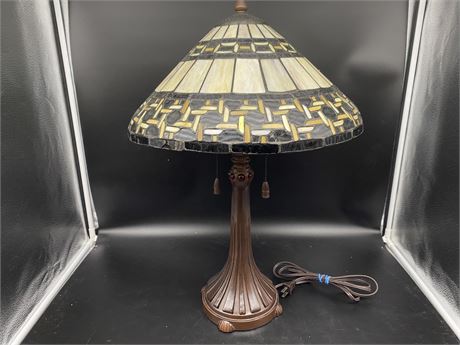 STAINED GLASS LAMP (23” tall)