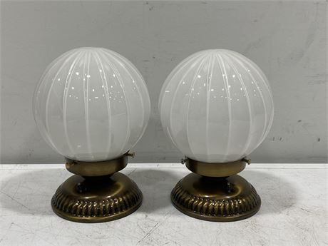 PAIR OF VINTAGE MATCHING CEILING LIGHTS (6”X9”)