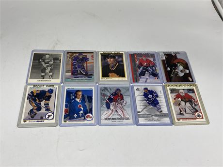 10 MISC NHL CARDS - MAJORITY ROOKIES