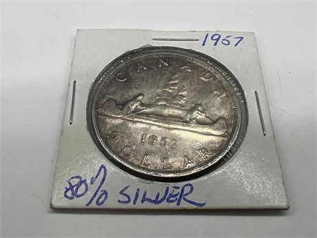 1957 CDN SILVER DOLLAR (.800 SILVER)