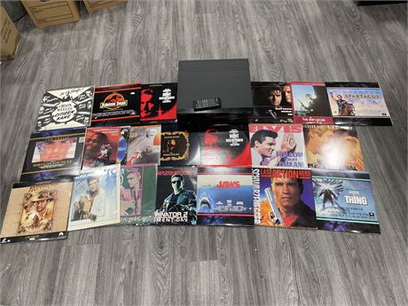 PIONEER CLD 1070 LASER DISC PLAYER WITH 20 LASER DISCS & REMOTE (WORKS)
