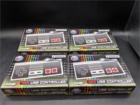 4 SEALED NINTENDO STYLE USB CONTROLLERS