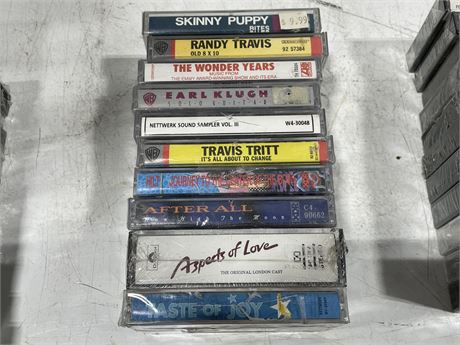 11 MISC CASSETTE TAPES (MOST SEALED)