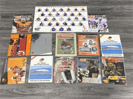 BC LIONS MAGS & 1995 VANCOUVER CANADIANS POSTER