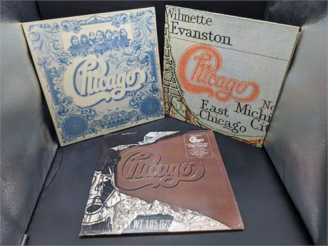 3 CHICAGO RECORDS - ALL GATEFOLD EDITIONS (VG+) VERY GOOD PLUS CONDITION - VINYL