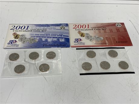 (2) 2001 US MINT UNCIRCULATED COIN SETS