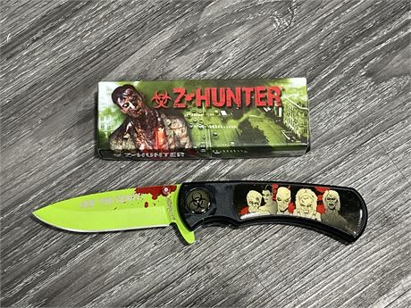 NEW ZOMBIE HUNTER FOLDING KNIFE - 8” LONG