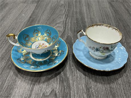 2 AYNSLEY CUP & SAUCER SETS