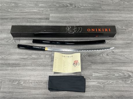 ONIKRI HAND CRAFTED 41” DECORATIVE SAMURAI SWORD W/ SHEATH & COA