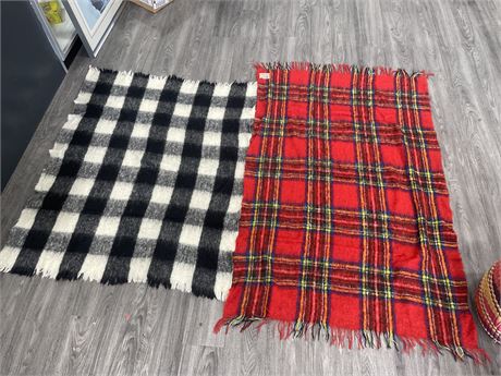 2 MOHAIR BLANKETS LARGEST 44”x65”