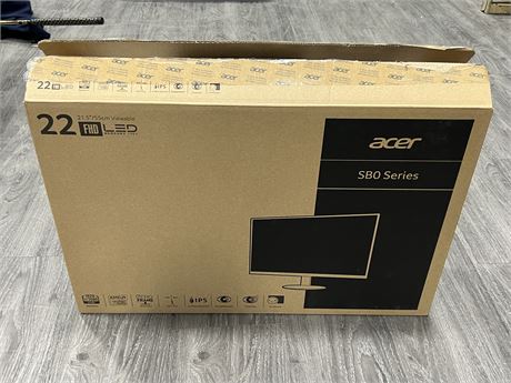 NEW OPEN BOX ACER SBO SERIES 21.5” MONITOR