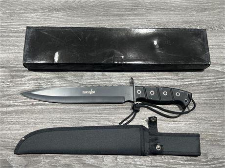 LARGE SURVIVOR KNIFE W/ SHEATH - 15” LONG