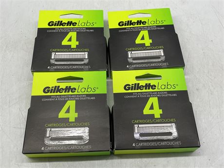 4 GILLETTE LABS REPLACEMENT CARTRIDGES