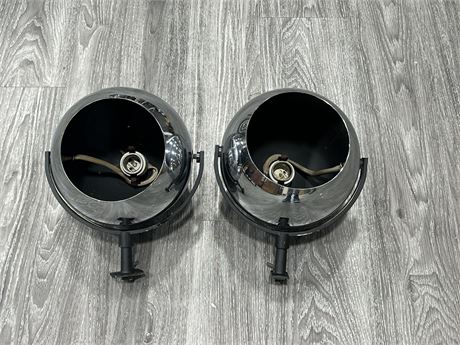 PAIR OF SILVER ORB TRACK LIGHTS - 11”