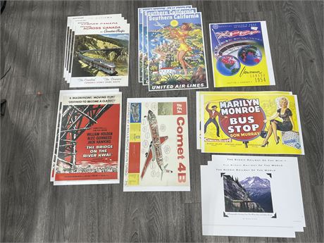 LOT OF MISC POSTERS - SOME DUPLICATES - LARGEST IS 11” X 17”
