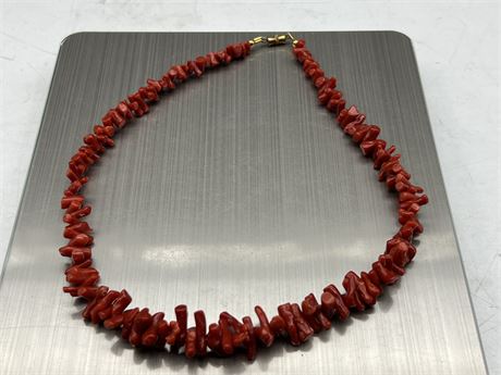 OX - BLOOD RED GENUINE CORAL NECKLACE
