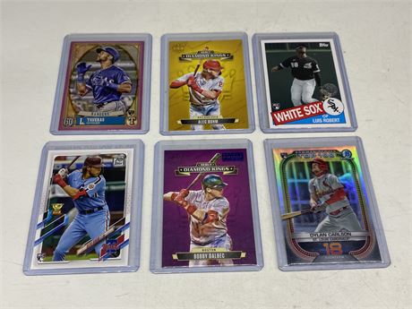 6 MLB ROOKIE CARDS INCLUDING INSERTS
