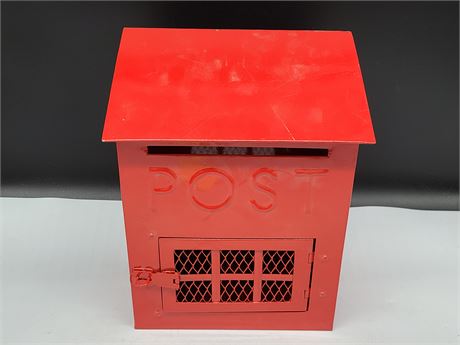 SMALL RED METAL MAIL BOX (12"Tall)