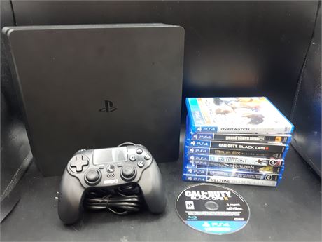 PS4 SLIM 500GB CONSOLE WITH GAMES - VERY GOOD CONDITION