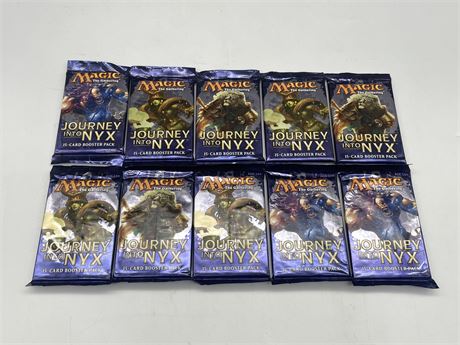 10 SEALED MAGIC THE GATHERING - JOURNEY INTO NYX BOOSTER PACKS