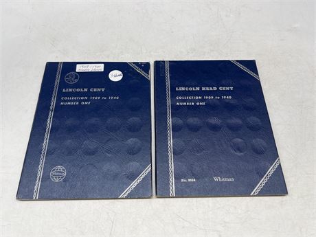 2 LINCOLN CENT / HEAD CENT BOOKLETS 1909-1940