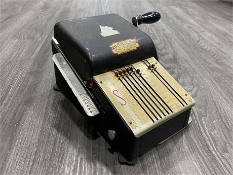 VINTAGE TATLOW 1567 HEAVY CAST CHEQUE WRITER VANCOUVER BC