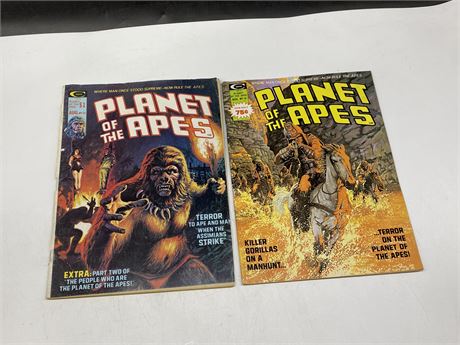 2 PLANET OF THE APES COMIC MAGAZINES #13-14