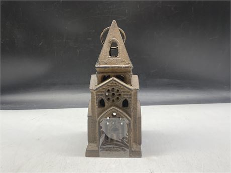 CAST IRON CATHEDRAL CANDLE HOLDER 9”