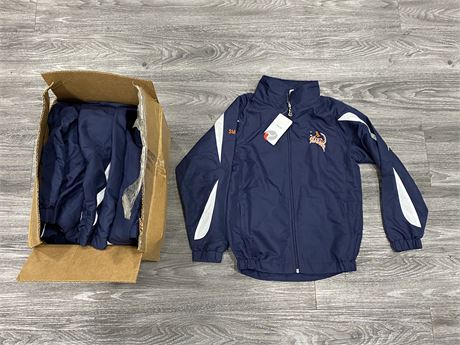 6 NWT BLUE SEAFAIR ZIP-UP JACKETS (VARIOUS SIZES, YOUTH + ADULT)