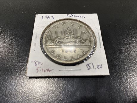 1963 CANADIAN DOLLAR SILVER COIN