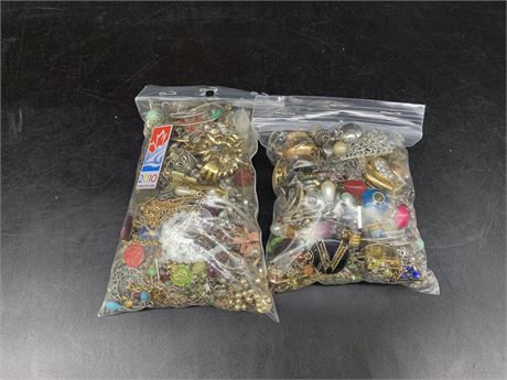 2 SMALL BAGS OF JEWELRY