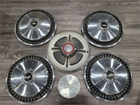 VINTAGE FORD HUBCAPS (15"round)