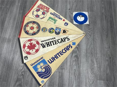 4 WHITECAPS PENNANTS + RONALD MCDONALD HOUSE - BLUE 45 RECORD - (SCRATCHED)