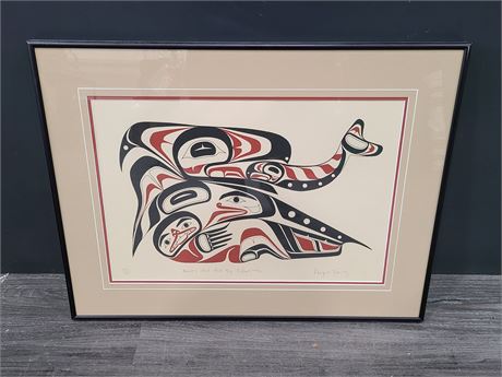 SIGNED AND NUMBERED WAYNE YOUNG PRINT RAVEN AND THE BIG FISHERMAN (24"x18")