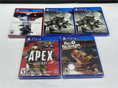 5 SEALED PS4 GAMES