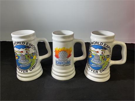 1986 VANCOUVER EXPO MUGS (LARGE 9”)