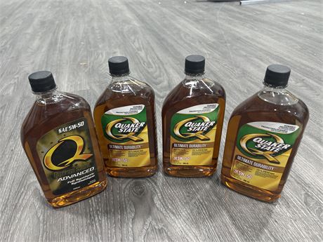 4 LITRES OF QUAKER STATE 5W-50 FULLY SYNTHETIC MOTOR OIL