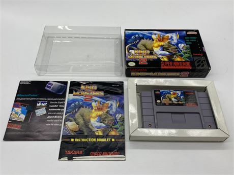 KING OF THE MONSTERS 2 - SNES COMPLETE W/BOX & MANUAL - EXCELLENT CONDITION