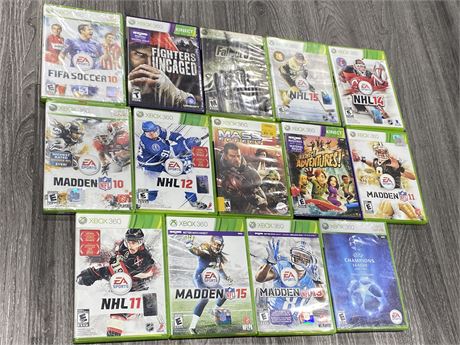 14 XBOX 360 GAMES - SOME SEALED