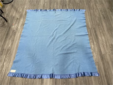MADE IN ENGLAND MERINO WOOL BLANKET WITH LABEL 64”x68”