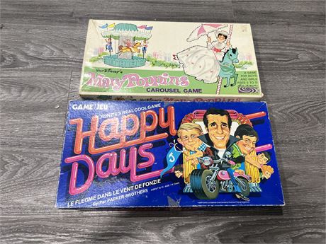 1964 MARY POPPINS CAROUSEL GAME & 1976 HAPPY DAYS GAME