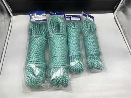 4 NEW PACKS OF ROPE - SPECS IN PHOTOS