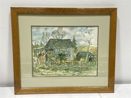 FRAMED SIGNED WATERCOLOUR PAINTING 27”x22”